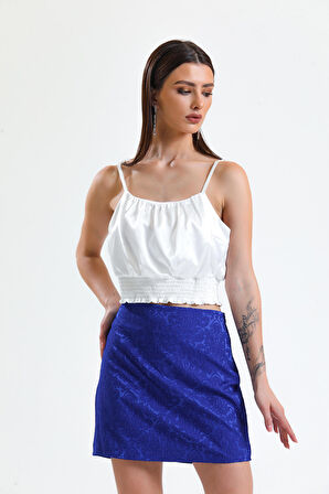 Jakarli Mini Etek_Etk32609 Saks