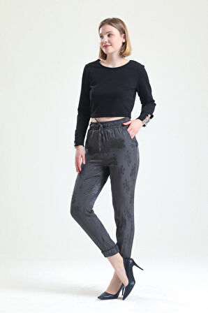 SENSE Bel Ve Paçalar Lastikli Bağcıklı Pantolon | Pnt32963 HAKİ ÇİÇEKLİ