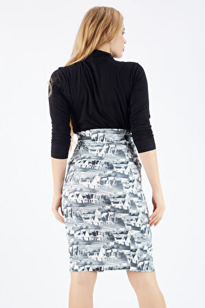 Kalem Etek Belli Burgulu Dijital Baskılı | Etk32579 Antrasit Baskılı