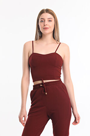 Gloplu Bustiyer | BUS33438 Bordo