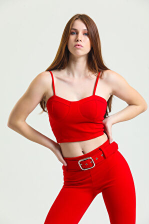 Gloplu Bustiyer | BUS33438 Kırmızı