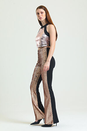 Abiye Payet Pantolon | PNT34174 Bej Gold