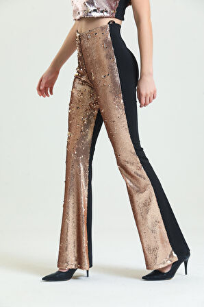 Abiye Payet Pantolon | PNT34174 Bej Gold