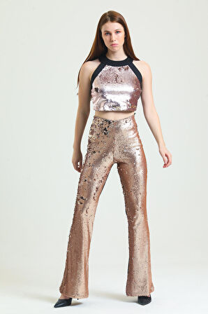 Abiye Payet Pantolon | PNT34174 Bej Gold