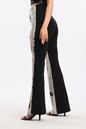 Abiye Payet Pantolon | PNT34174 Bej Siyah