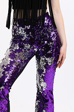 Abiye Payet Pantolon | PNT34174 Mor