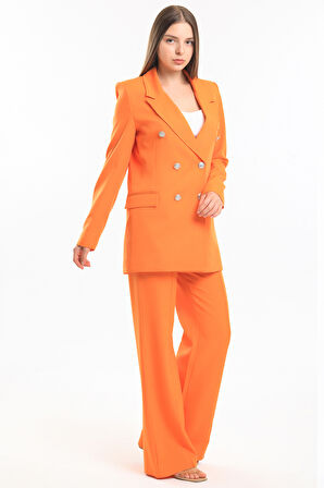 İçi Astarlı  Hürrem Kumaş Oversize Blazer Ceket | Ckt34236 Oranj