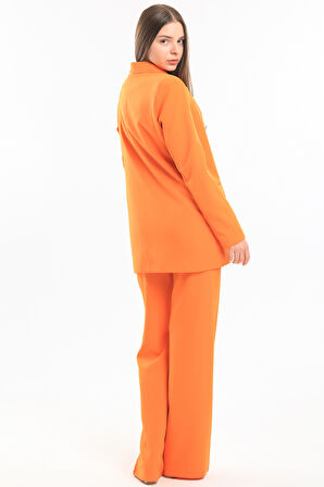 İçi Astarlı  Hürrem Kumaş Oversize Blazer Ceket | Ckt34236 Oranj