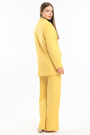İçi Astarlı  Hürrem Kumaş Oversize Blazer Ceket | Ckt34236 Sarı
