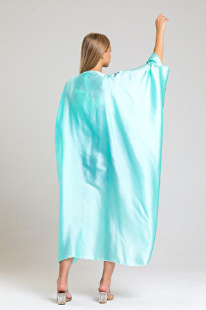 Şifon Plaj Kimono | ELB33597 Mint Saten