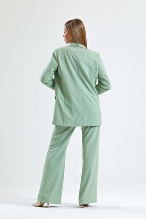 Süs Dikişli Hürrem Kumaş  Bol Paça Pantolon | Pnt34239 Küf Yeşili