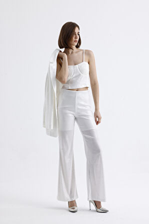 Abiye Payet Bluz | BUST35066 Beyaz