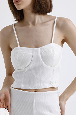 Abiye Payet Bluz | BUST35066 Beyaz