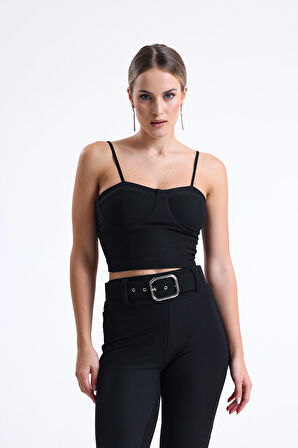 Gloplu Ottman Büstiyer | Bust35268 Siyah