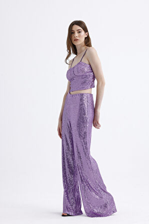 Beli Lastikli  Payet Abiye Pantolon | Pnt35233 Lıla