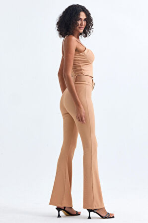 Kemer Detaylı Ottoman Pantolon | Pnt34753 Camel