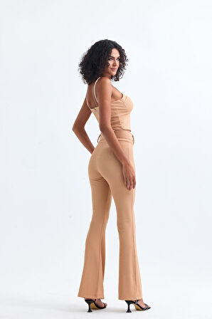 Kemer Detaylı Ottoman Pantolon | Pnt34753 Camel