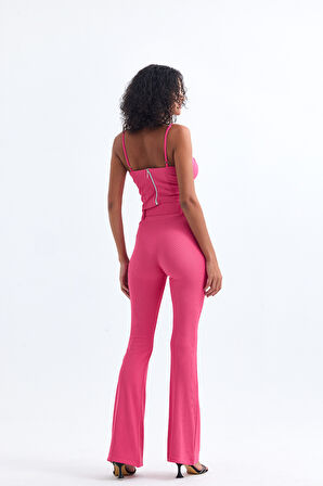 Kemer Detaylı Ottoman Pantolon | Pnt34753 Pembe