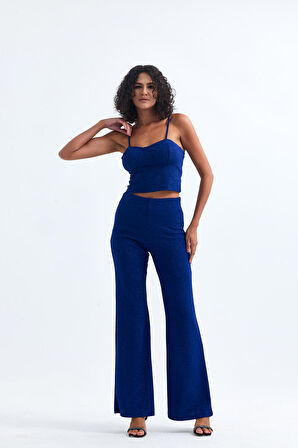 Beli Lastikli Simli Pukuro Abiye Pantolon | Pnt35399 Saks