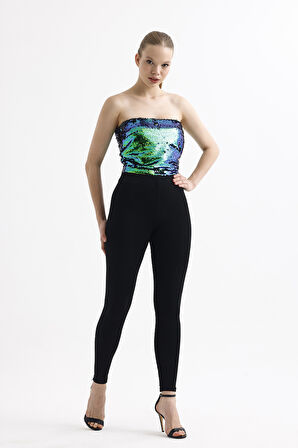 Full lycra push up  tayt Toparlayıcı Çelikli Tayt | Tyt32946 Siyah