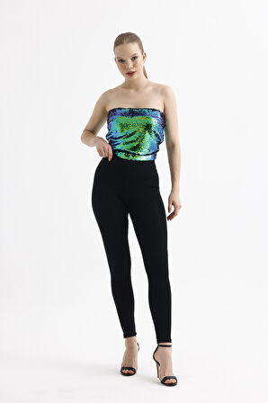 Full lycra push up  tayt Toparlayıcı Çelikli Tayt | Tyt32946 Siyah