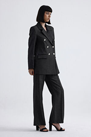 Astarlı Kruvaze Mevsimlik  Kadın Takım Elbise | CKT35837 Antrasit