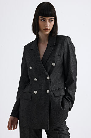 Astarlı Kruvaze Mevsimlik  Kadın Takım Elbise | CKT35837 Antrasit