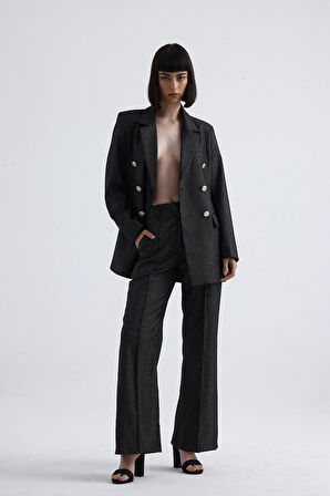 Cep Detaylı Melajlı Kadın Pantolon | PNT35838 Antrasit