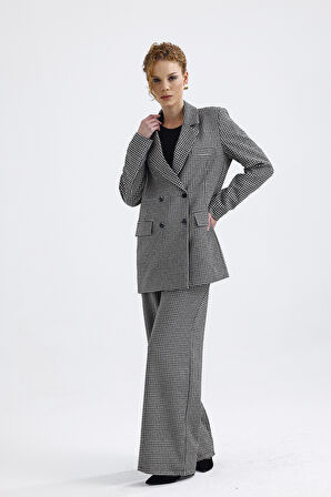 Astarlı Desenli Takım Elbise Ceket Ve Pantolon | CKT36036 Kaz Ayağı Desenli