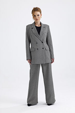 Astarlı Desenli Takım Elbise Ceket Ve Pantolon | CKT36036 Kaz Ayağı Desenli