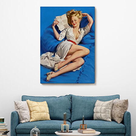 Gil Elvgren Pin-up Aşk Mektubu Duvar Tablosu-6449