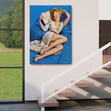 Gil Elvgren Pin-up Aşk Mektubu Duvar Tablosu-6449