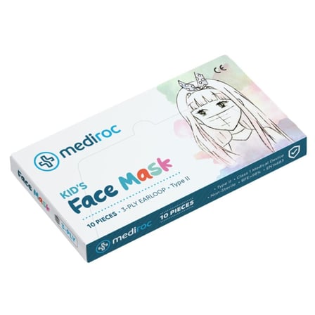 Beyaz Stl3Ply Melt Blown Koruyucu Çocuk Maskesi (10 Lu Paket)