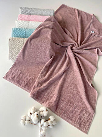 MYSOFT 90X150 ZİKZAK BANYO HAVLUSU-LİLA