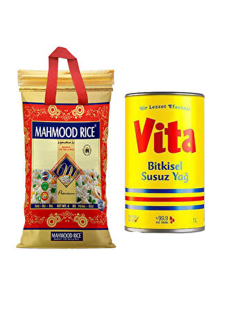 MAHMOOD RİCE 1121 BASMATİ PİRİNÇ 4 KG + VİTA BİTKİSEL SUSUZ YAĞ 1 LT