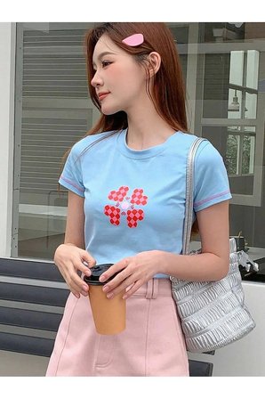 Unisex Yonca Kalp Baskılı Tasarım Tshirt