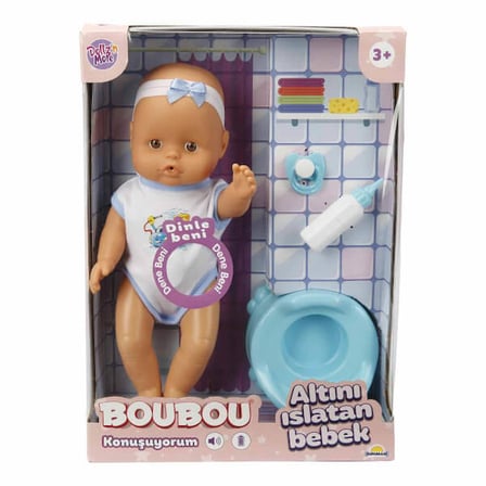 Sunman Oyuncak Boubou Altını Islatan Konuşan Bebek Seti 30Cm S02030121 (Karışık Renk, 1 Adet)