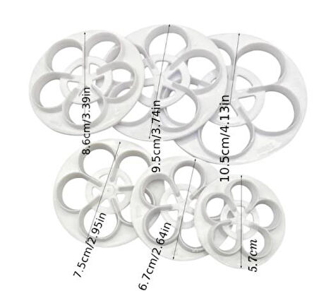 Şeker Hamuru Kalıbı Gül Yaprağı 6 lı