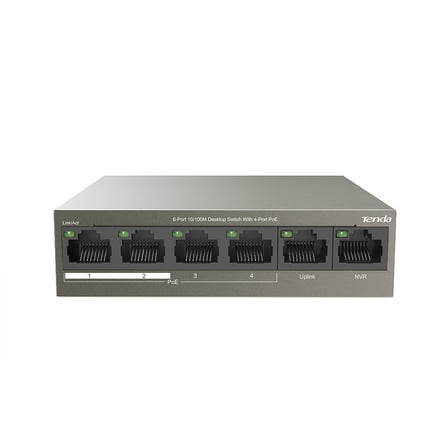 Tef1106P 6 Port 4 Port Poe+ 10-100 + 2 Port Sfp Switch Çelik Kasa Rack Mount