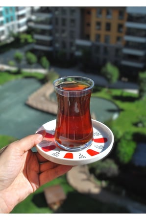 6'lı Porselen Dik Kenarlı Çay Tabağı 12 Cm Acem Modern Çay Tabak