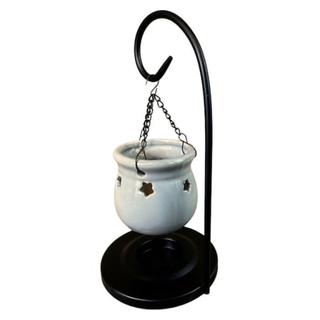 Uretti - Okay 5711 7446 Metal Standlı Zincirli Kazan Model Seramik Buhurdanlık