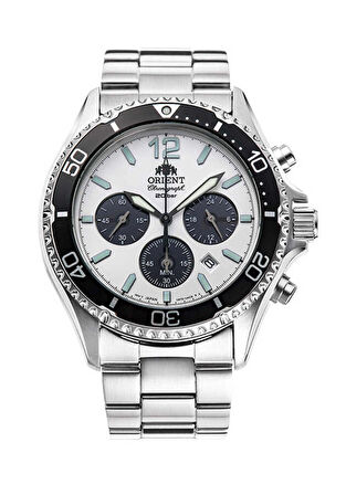 Orient Mako Chronograph Solar Powered Koleksiyonu Safir Cam 20 Atm 43 mm Kronograf Erkek Kol Saati