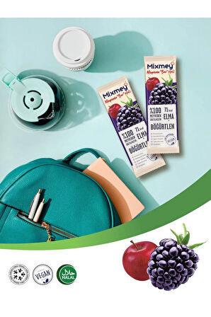 Mixmey Böğürtlen Meyve Bar 12 Adet | Vegan, Glutensiz Sağlıklı Atıştırmalık - 20gr X 12 Adet