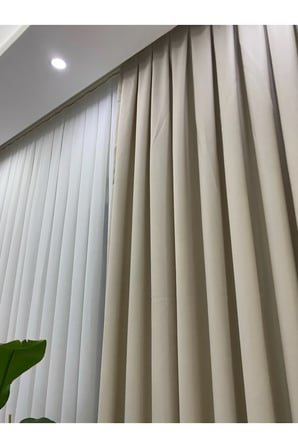 Krem Keten Fon Perde – 1/3 Sık Pileli, Zarif Ve Dökümlü Görünüm