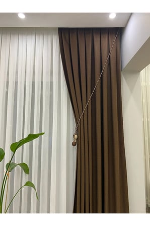 Koyu Kahverengi Keten Fon Perde – 1/3 Sık Pileli, Modern Ve Dökümlü Görünüm