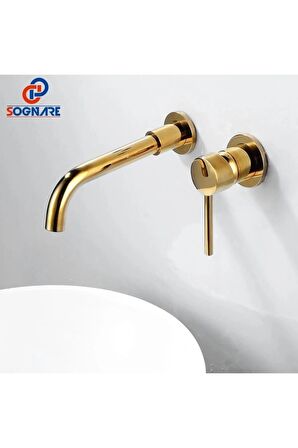Banyo Lavabo Bataryası Ankastre Gold 2'li Set Yeni 5 Yıl Garantili Sıva Altı Dahil