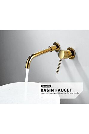 Banyo Lavabo Bataryası Ankastre Gold 2'li Set Yeni 5 Yıl Garantili Sıva Altı Dahil