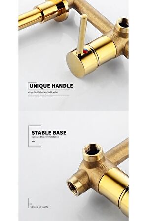 Banyo Lavabo Bataryası Ankastre Gold 2'li Set Yeni 5 Yıl Garantili Sıva Altı Dahil