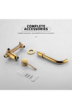 Banyo Lavabo Bataryası Ankastre Gold 2'li Set Yeni 5 Yıl Garantili Sıva Altı Dahil