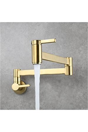 Mutfak Ocak Üstü Musluk Pot Yeni Model Gold Altın Dore Renk Ithal 7 Yıl Garantili